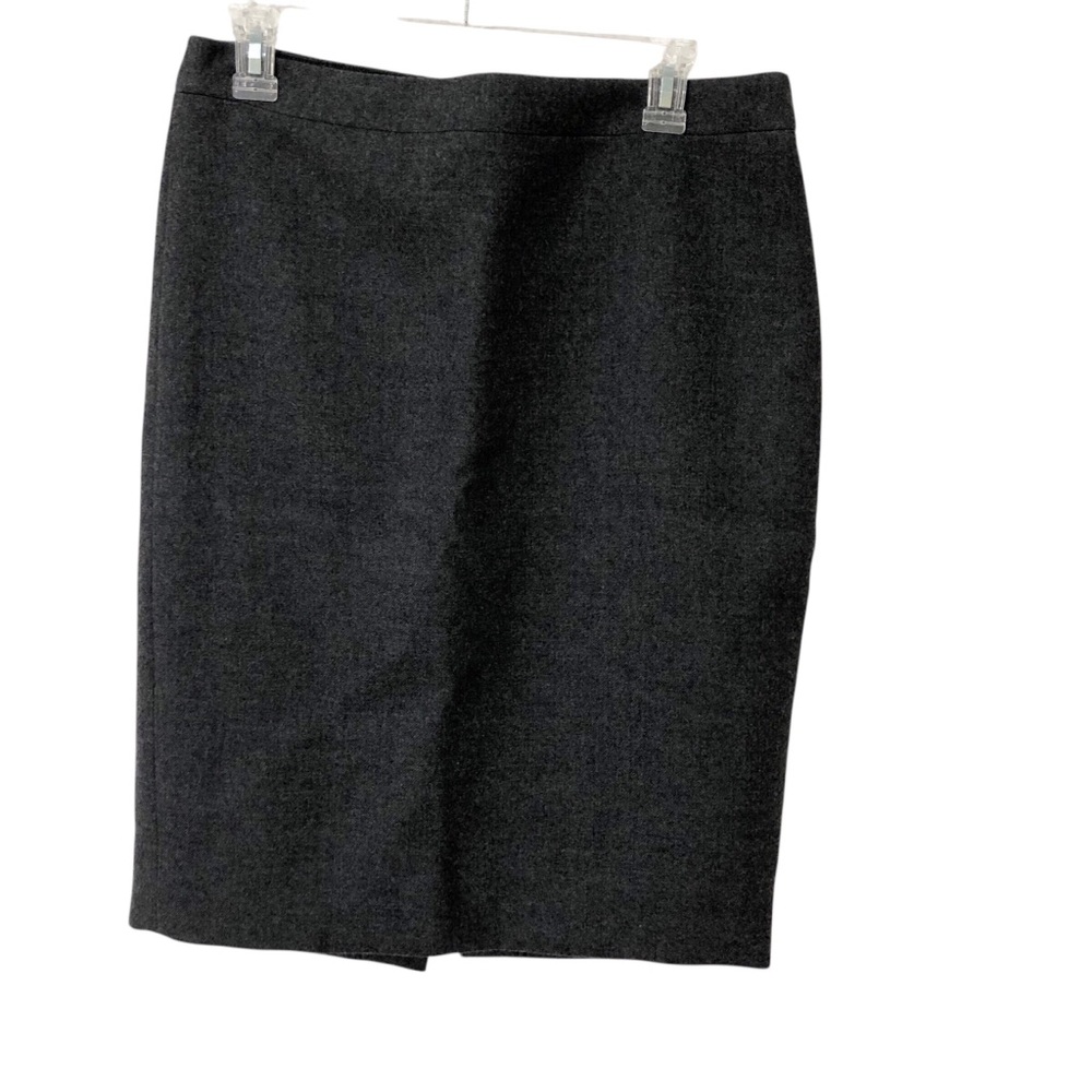 I Crew No. 2 Pencil Skirt Charcoal Gray Size 8 100% Wool Lined Classic Preppy